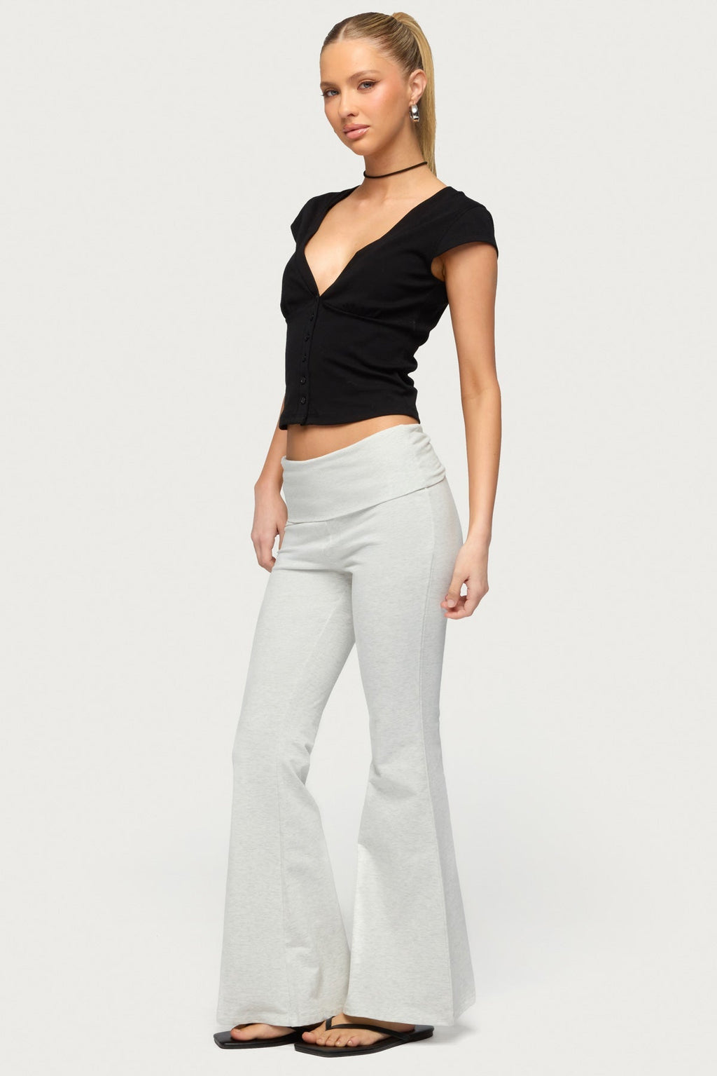 Petite Naomi Foldover Flared Leggings