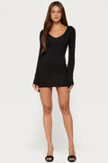Zeeva Flared Long Sleeve Mini Dress